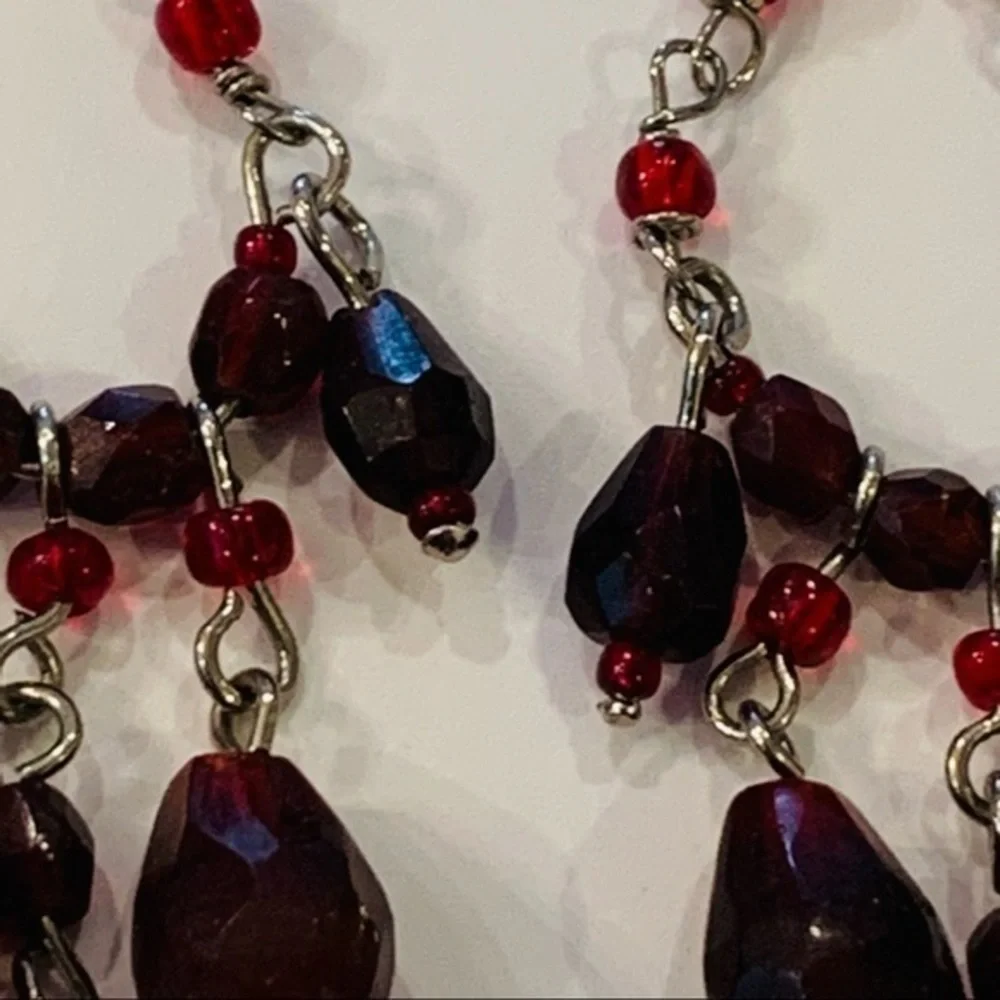 💐5/25 2 pair lot delicate dangle drop chandelier gold silver tone crystal - Picture 5 of 8